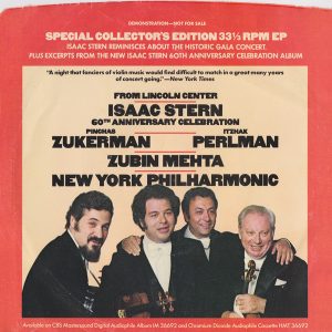 Special Collector's Record Commemorating The Isaac Stern Anniversary Gala From Lincoln Center